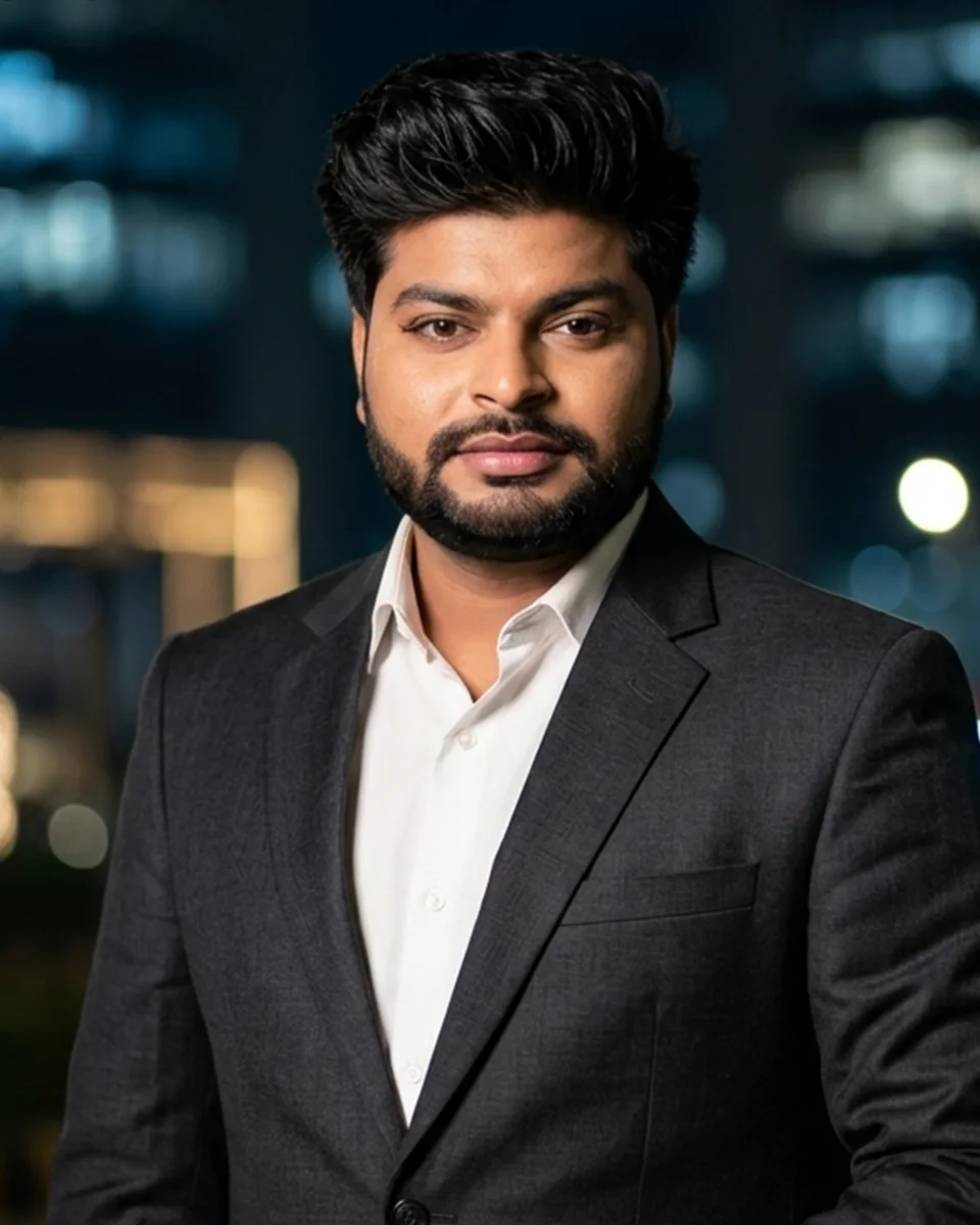 Portrait of Nikhil Sharma, COO of Trade Mate India
